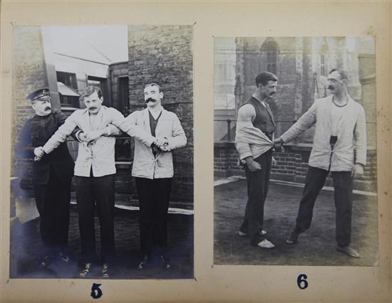 An unusual album of sixty two George V police self-defence photographs,